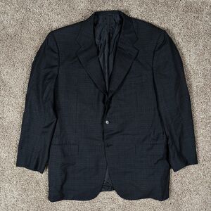 Kiton for Bergdorf’s Men’s Jacket Sz 46, Black Grey Wool Italy